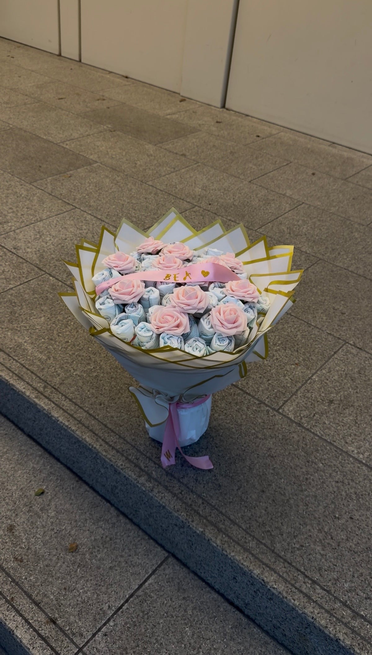 Baby Bloom – Windelstrauß Rosa