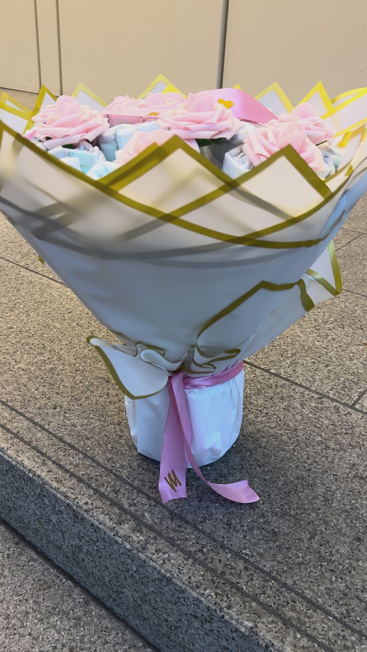 Baby Bloom – Windelstrauß Rosa